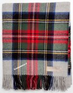 Blanket,  100% lamswol, Steward Silver Dress Tartan, 170 x 140