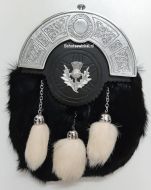 Budget Sporran Dress Zwart met witte tassels