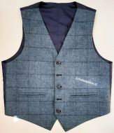 Waistcoat Use Blue Window Pane Flinstone Tweed, medium